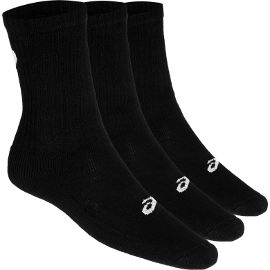 Asics Sportsocken Crew Classic (ASICS-Spirallogo) schwarz - 3 Paar